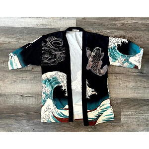 Muzicun Wave Pattern Kimono Size M